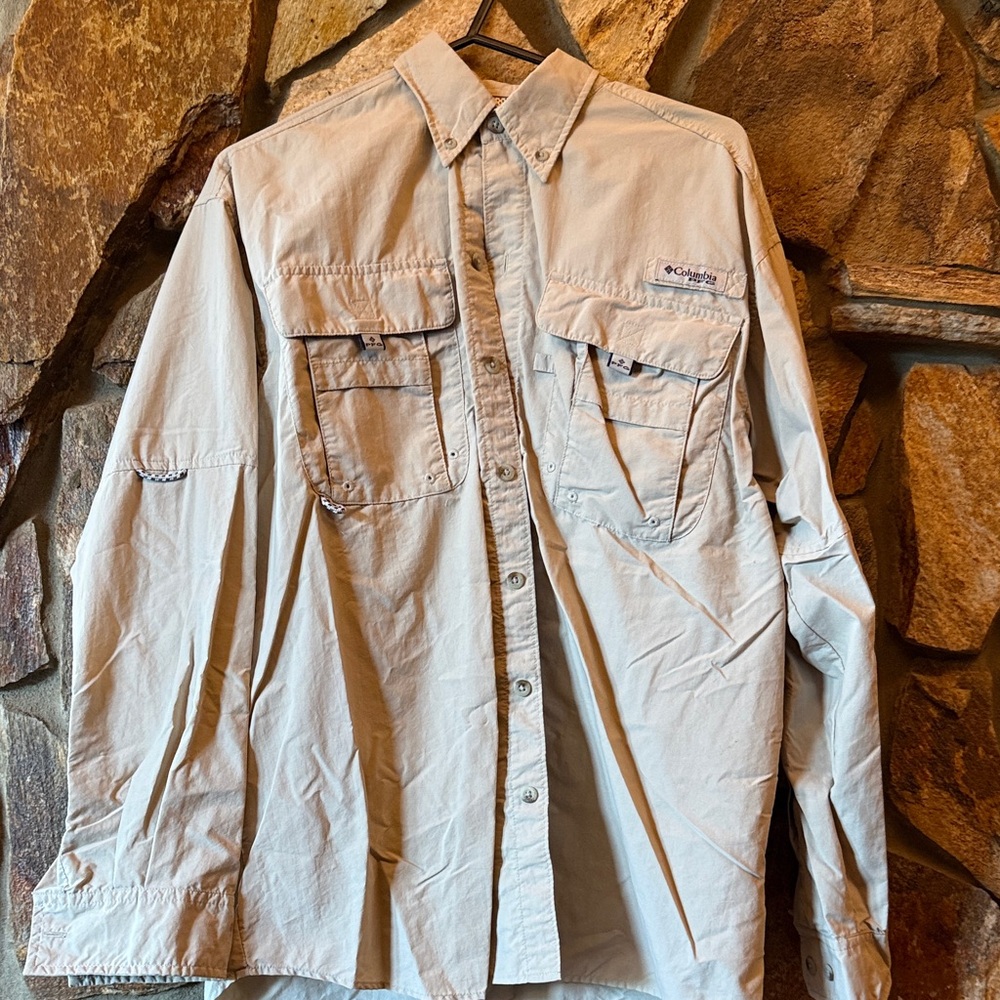 Columbia Beige Long Sleeve Shirt